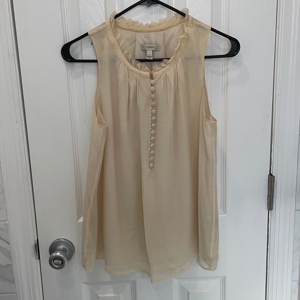 Silk J Crew sleeveless blouse